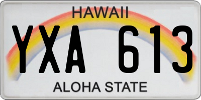 HI license plate YXA613