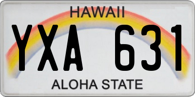 HI license plate YXA631