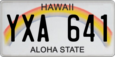 HI license plate YXA641