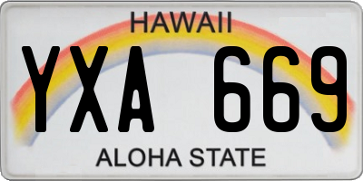 HI license plate YXA669