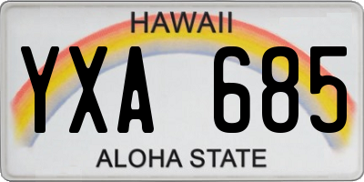 HI license plate YXA685