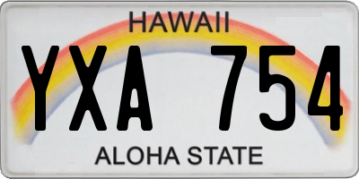 HI license plate YXA754