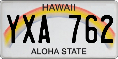 HI license plate YXA762