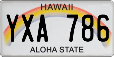 HI license plate YXA786
