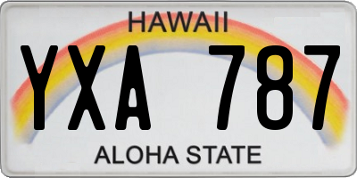 HI license plate YXA787