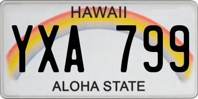 HI license plate YXA799