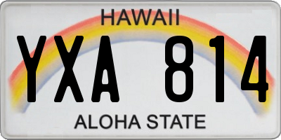 HI license plate YXA814