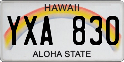 HI license plate YXA830