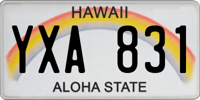 HI license plate YXA831