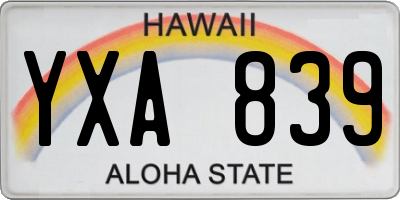 HI license plate YXA839
