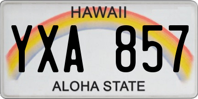 HI license plate YXA857