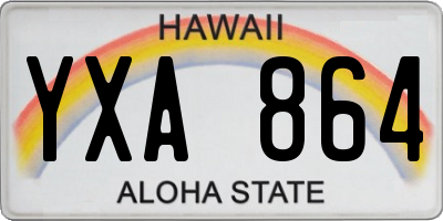 HI license plate YXA864