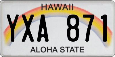 HI license plate YXA871