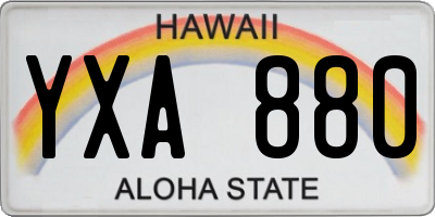 HI license plate YXA880