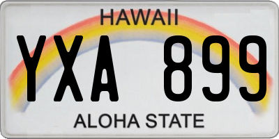 HI license plate YXA899