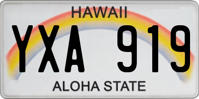 HI license plate YXA919