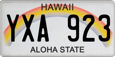 HI license plate YXA923