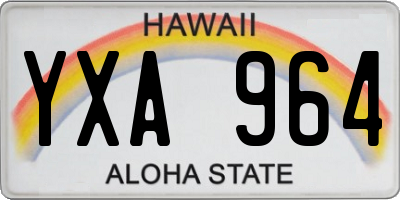HI license plate YXA964