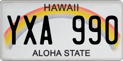 HI license plate YXA990