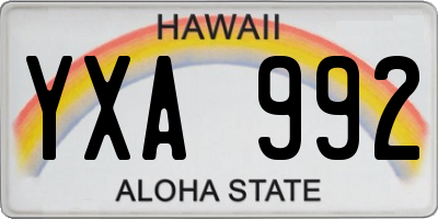 HI license plate YXA992