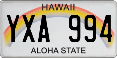 HI license plate YXA994