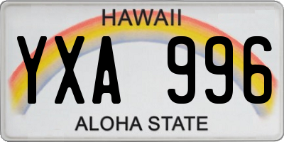 HI license plate YXA996