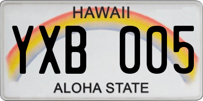 HI license plate YXB005