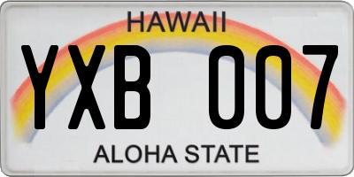 HI license plate YXB007