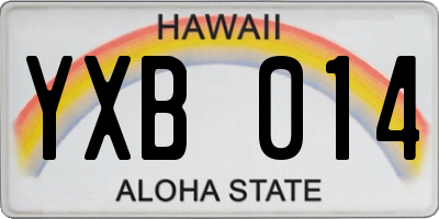 HI license plate YXB014