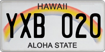 HI license plate YXB020