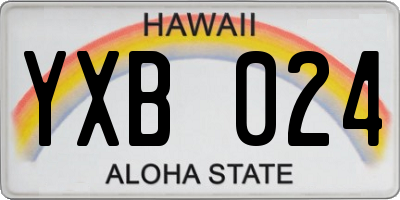 HI license plate YXB024