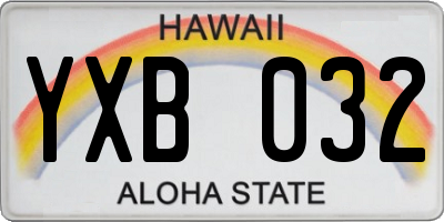 HI license plate YXB032