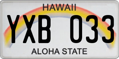HI license plate YXB033