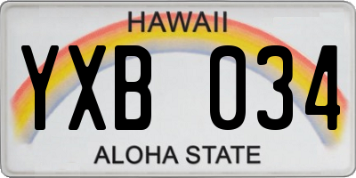 HI license plate YXB034