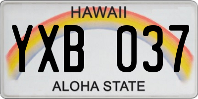 HI license plate YXB037