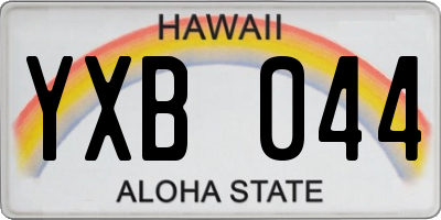 HI license plate YXB044