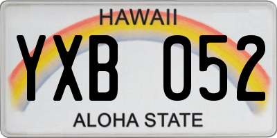 HI license plate YXB052