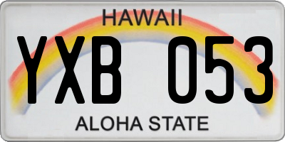 HI license plate YXB053