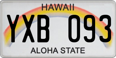 HI license plate YXB093