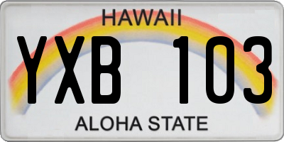 HI license plate YXB103