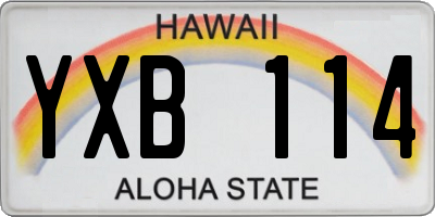 HI license plate YXB114