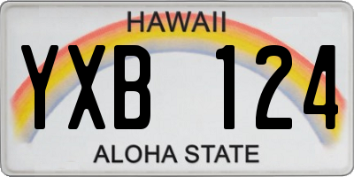 HI license plate YXB124