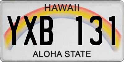 HI license plate YXB131