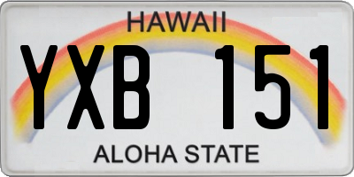 HI license plate YXB151