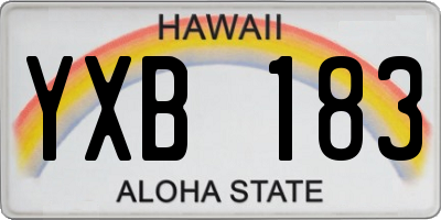 HI license plate YXB183