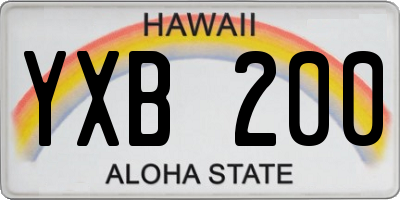 HI license plate YXB200