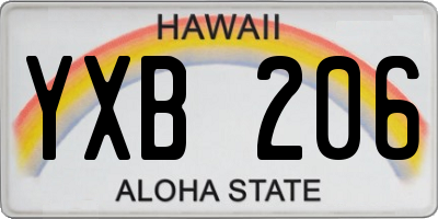 HI license plate YXB206