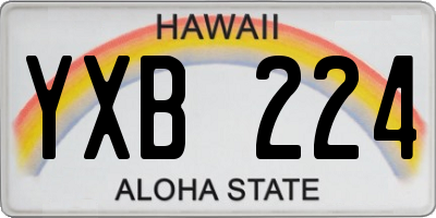 HI license plate YXB224