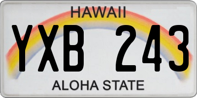 HI license plate YXB243