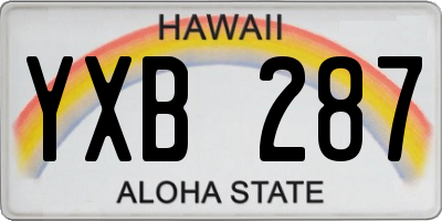 HI license plate YXB287